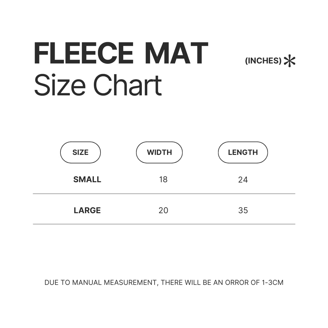 Fleece Mat Size Chart - Daria Merch