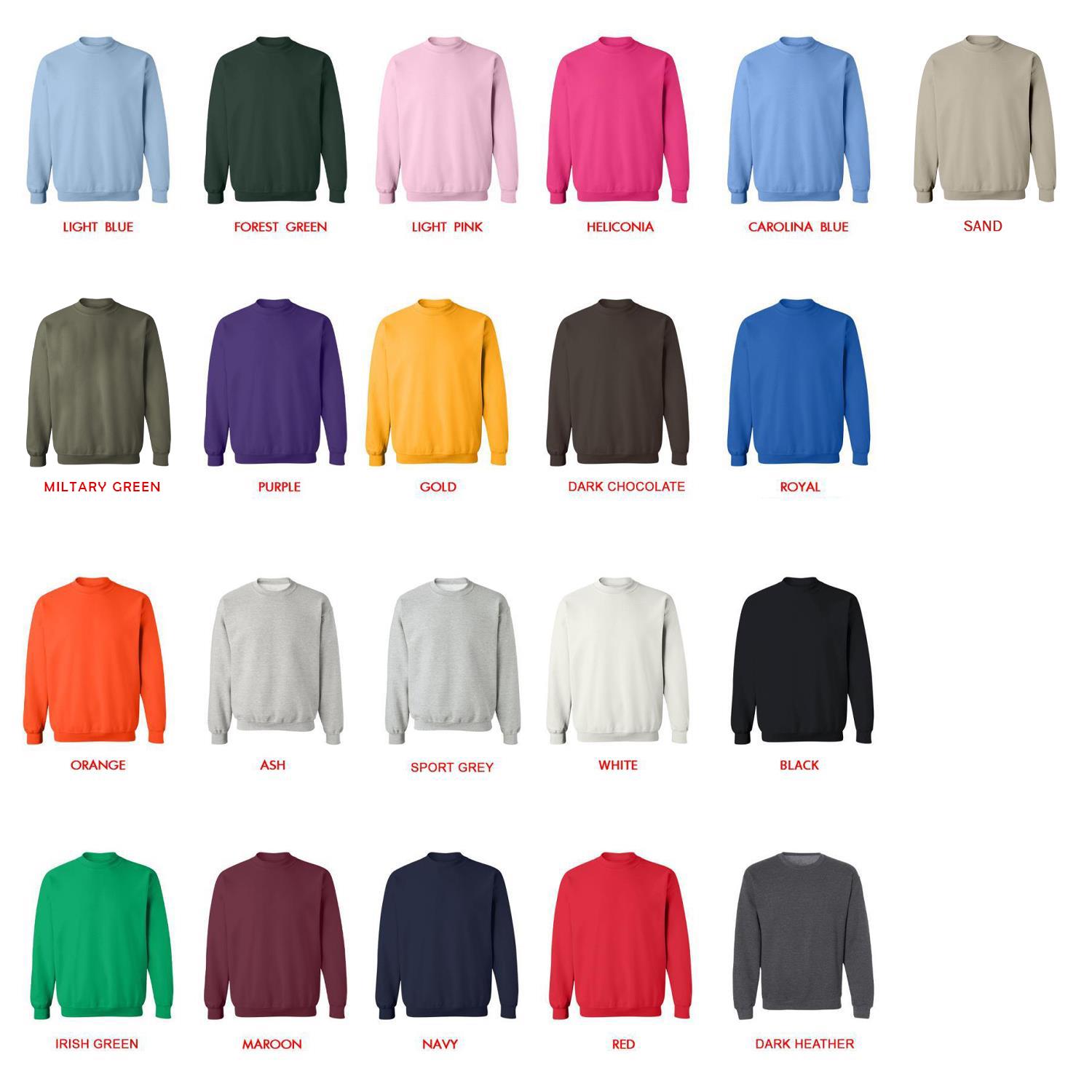 sweatshirt color chart - Daria Merch