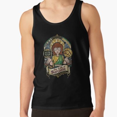 Lady Sarcasm Stained Glass Parody Art Tank Top