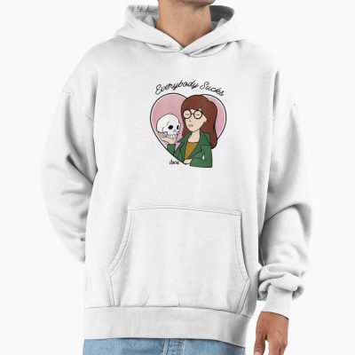 Womens Daria Everybody Sucks Macbeth Skull Heart Full Color Hoodie