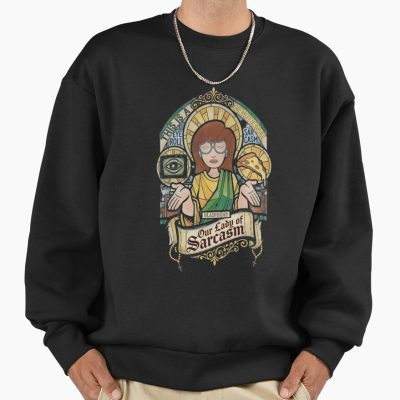 Lady Sarcasm Stained Glass Parody Art Sweatshirt