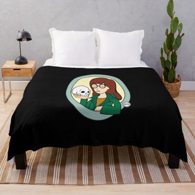Daria Skull Holder Hoodie Throw Blanket