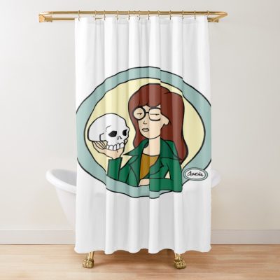 Daria Skull Holder Hoodie Shower Curtain