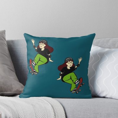 Daria Skater Alter Ego Twins Throw Pillow